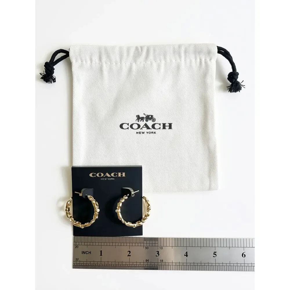 Coach Linked C Small Hoop Earrings